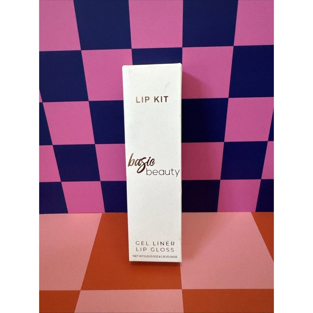 NIB 🔥🔥 Basic Beauty Lip Kit NIB Pinot Grigio Gel Liner & Lip Gloss **